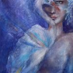 waterbird 50x70cm acryl mixed media, 555 euro