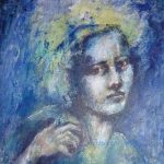lonely 100x100 cm acryl mixed media, 850 euro