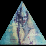 I'm a survivor 90x90 cm triangle acryl mixed media, 777 euro