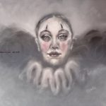 Pierrot 24x30 cm pastel op pastelmat, 222 euro