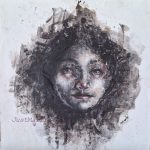 Fairy 30x30 cm mixed media acrylics, 222 euro