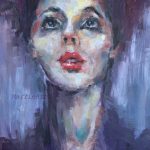There She Is, Looking Up Again 24x30 cm oilpainting, 233 euro